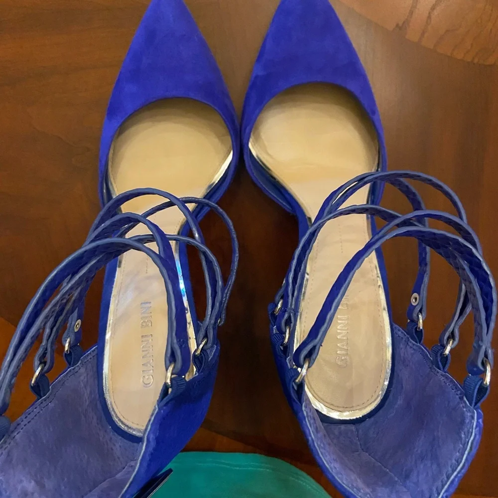 Gianni Bini Royal Blue Strappy Heels - Picture 3 of 10